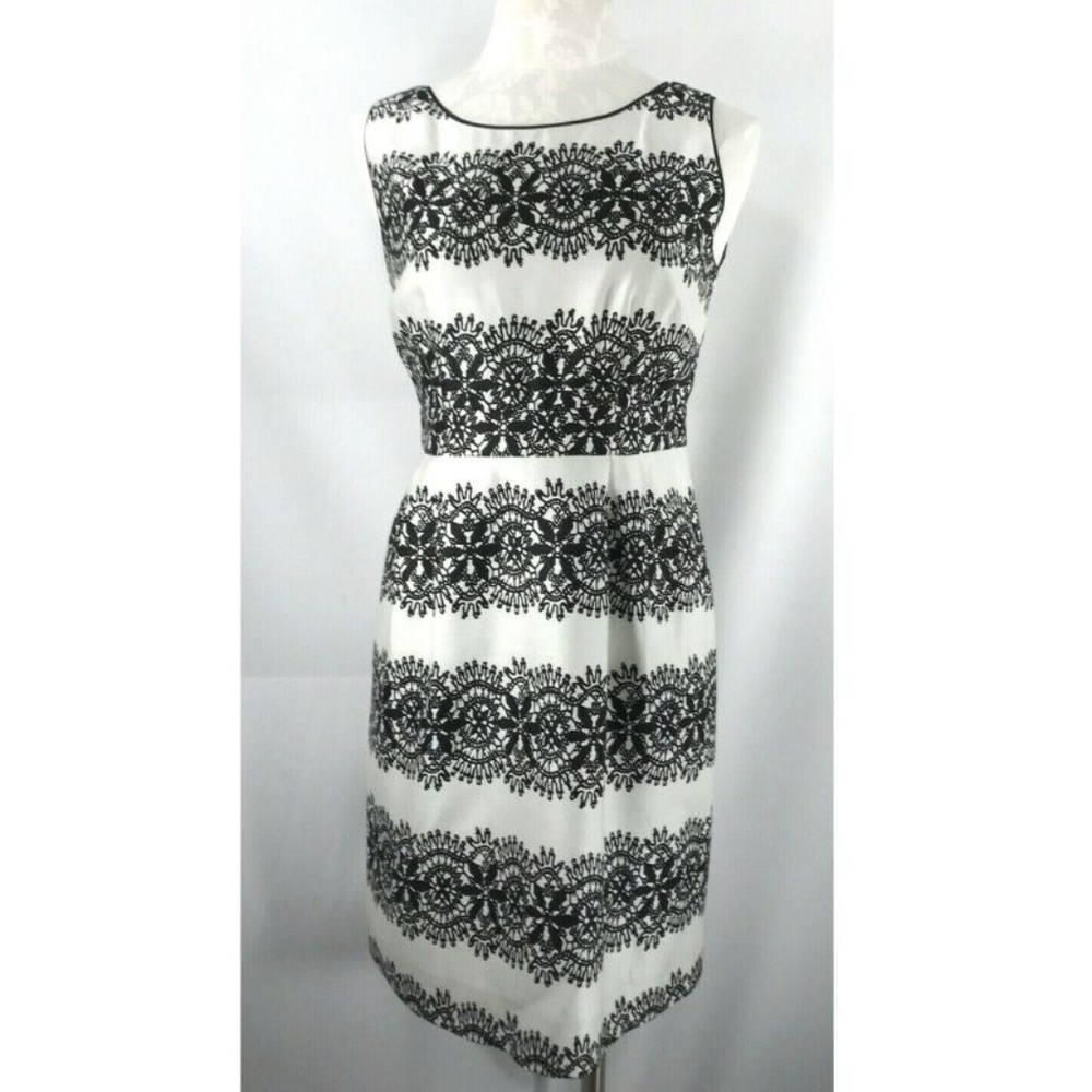 Kate Spade size 4 S DRESS Cotton Silk Black White